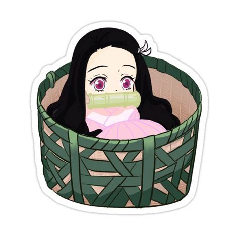 Nezuko In A Basket Kimetsu No Yaiba Demon Slayer Sticker Sticker By