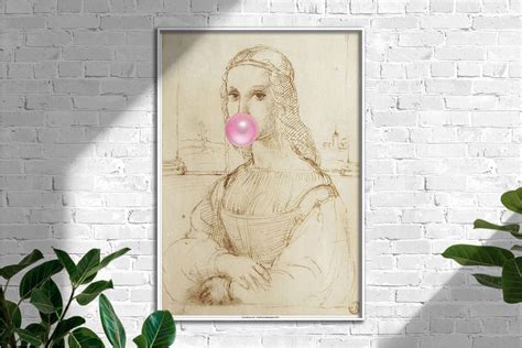 Mona Lisa Con Chicle Collage Digital Sobre Rafael Sanzio