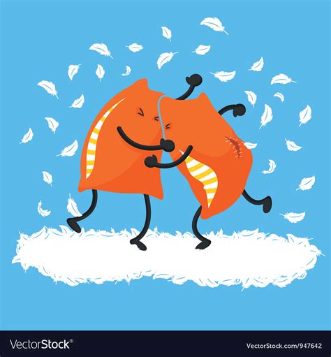 Pillow Fight Royalty Free Vector Image Vectorstock
