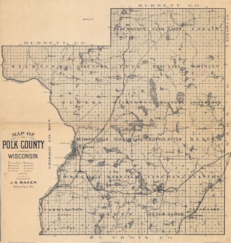 Map Of Polk County Wisconsin Map Or Atlas Wisconsin Historical Society