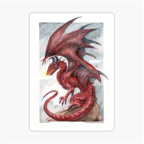 Red Dragon Watercolours Sticker For Sale By Drakhenliche Redbubble