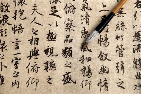 Traditional Chinese Calligraphy On Beige Paper Inlingua International