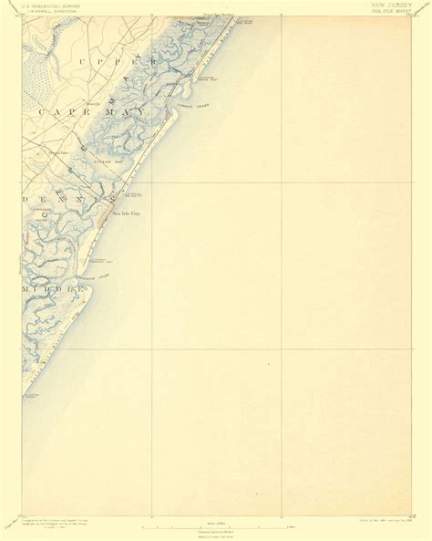 Sea Isle New Jersey Topographic Map 1894 Nautical Chart Etsy