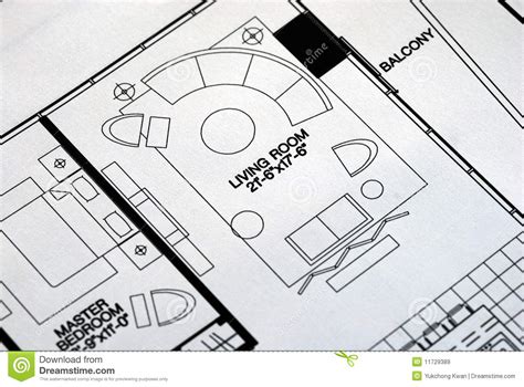 A Floor Plan Focused On The Living Room Stock Image