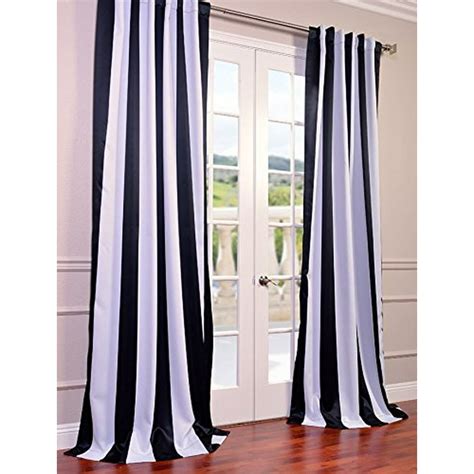 Exclusive Fabrics And Furnishing Awning Stripe Blackout Curtain Panel 84
