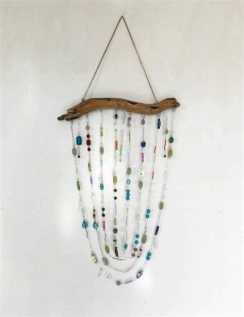 Crystal Suncatcher Mobile On Driftwood Beaded Wind Chime Etsy