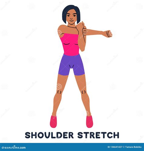 Shoulder Stretch Variations Yoga Asanas Set Vector Illustration 175777064