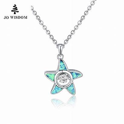 Necklace Opal Silver Jewelry Starfish Dancing Wisdom