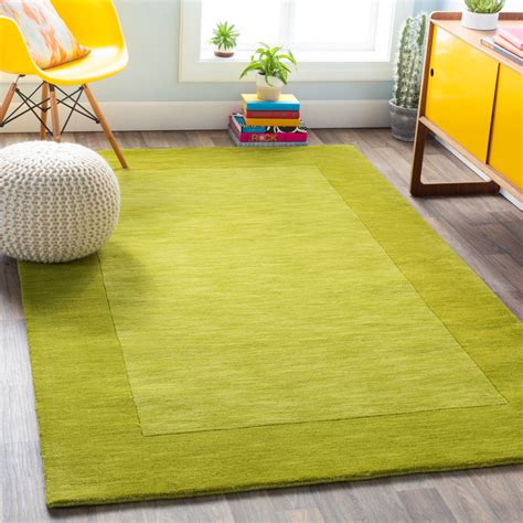 Surya Mystique M 346 Lime Wool Bordered Rug From The Modern Border Rugs