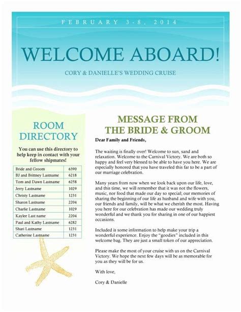 Maybe you would like to learn more about one of these? Wedding Welcome Letter Template Free Luxury Cruise Wedding ...