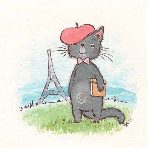 French Cat2 French Cats Cat Art Cat Illustration
