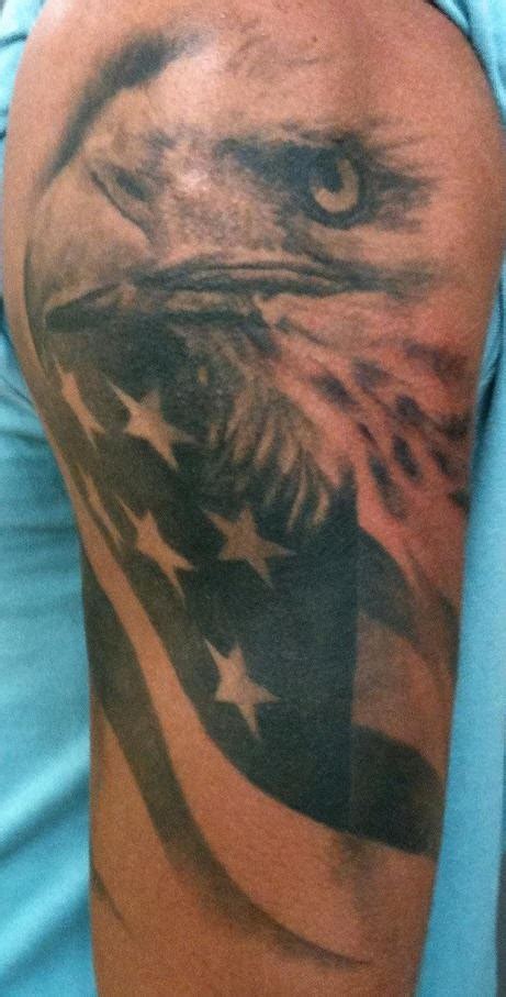 American Eagle And Flag Black Tattoo Tattooimagesbiz