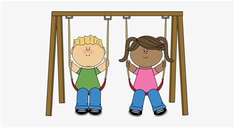 Playground Swing Set Clipart Kids On Swing Clipart Transparent Png