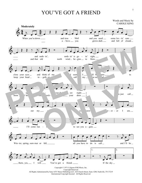 James Taylor You Ve Got A Friend Sheet Music Notes Download Printable PDF Score