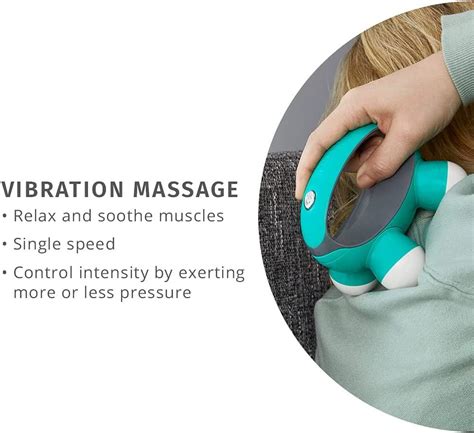 Homedics Quatro Mini Hand Held Massager With Hand Grip Battery Operated Vibration Massage 4