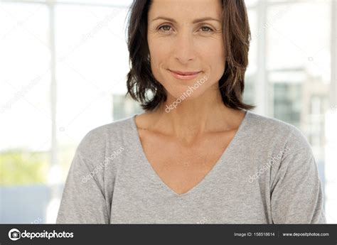 Portrait Of A Middle Aged Woman Stock Photo Depostock
