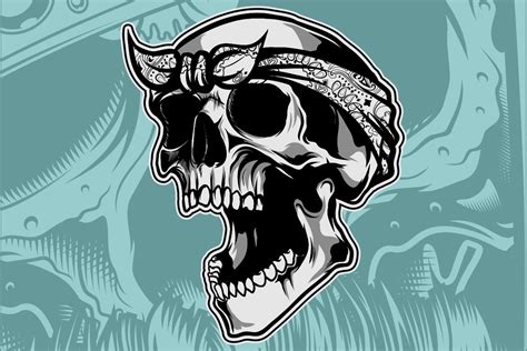 Skull Wearing Bandana Graphic By Epic Graphic Creative Fabrica