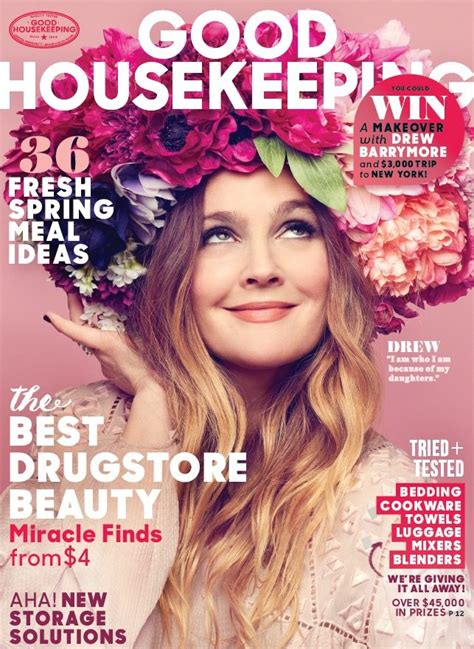 Drew Barrymore Covers Good Housekeeping Talks Flower Beauty