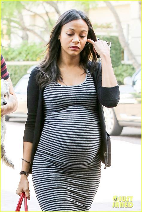 Pregnant Zoe Saldana S Growing Baby Bump Takes The Spotlight At Brunch Photo Pregnant
