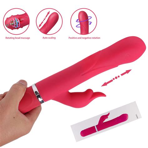 Himall Usb Recharge Multi Speed Vibrator 360 Degrees Rotating Silicone Scalable Beaded Magic