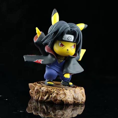 Pokemon Pikachu Cos Naruto Uchiha Itachi Cartoon Model Toys Statue