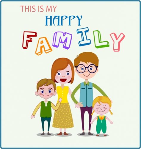 International labor day cover design. Family day banner cute cartoon design multicolored texts ...