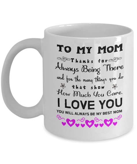 To My Mom Coffee Mug Thanks For Always Being There Mom Coffee Mugs Funny Mugs For Women