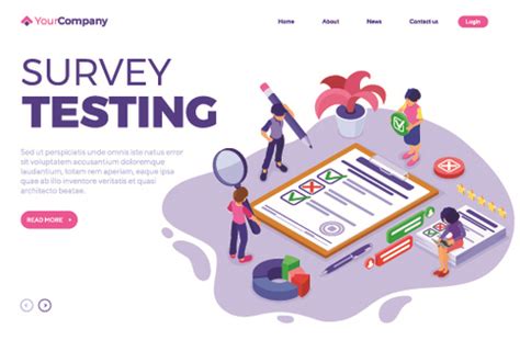 Survey Testing Banners Vector Illustration Free Download