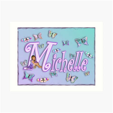 Butterflies Name Art Michelle By Cheerishables Redbubble
