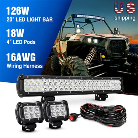 Nilight 20 126w Light Bar 2pcs 18w Spot 4inch Pods Off Road Lamps