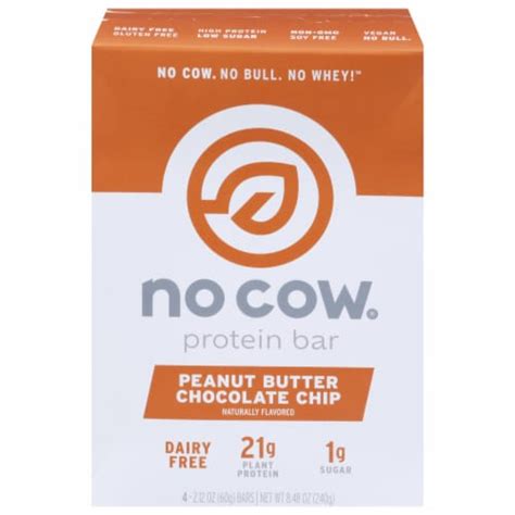 No Cow® Protein Bar Peanut Butter Chocolate Chip 4 Ct 212 Oz Kroger