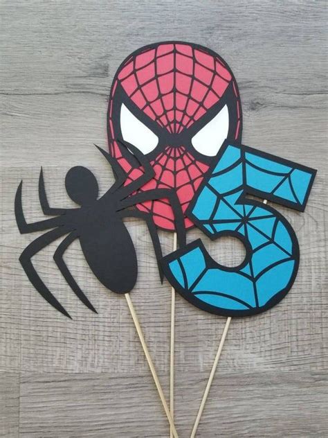 Spiderman Centerpiece Picks Spiderman Birthday Party Etsy In 2022