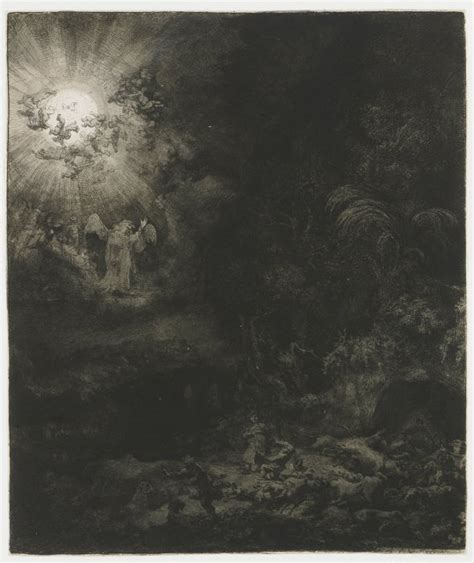 The Angel Appearing To The Shepherds By Rembrandt Van Rijn