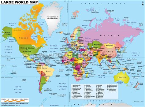 World Map Showing Countries Artofit