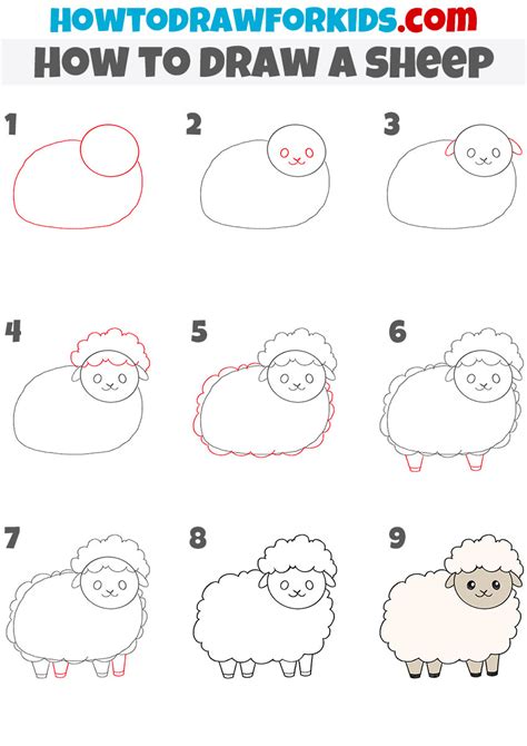 How To Draw A Sheep Easy Drawing Tutorial For Kids