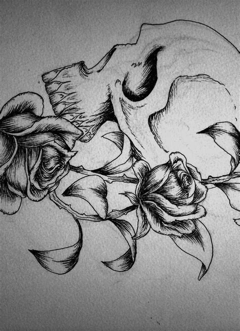 Skull And Roses Tattoo Design By Kirstynoelledavies On Deviantart