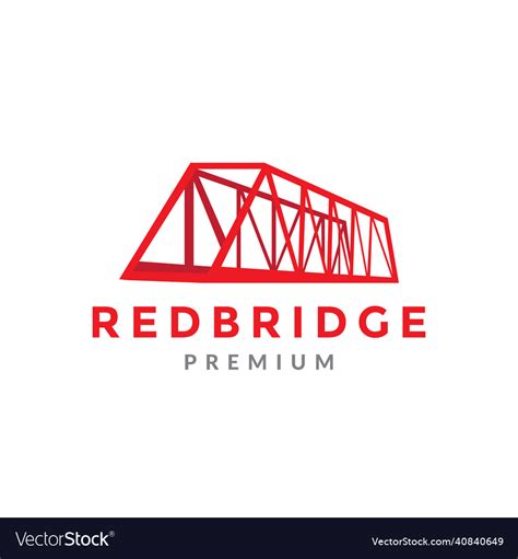 Red Bridge Side View Logo Design Graphic Symbol Vector Image