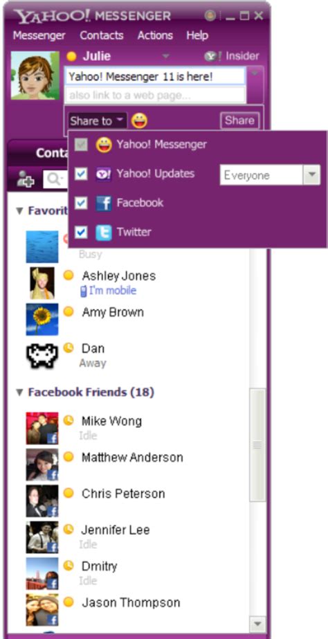 Download Yahoo Messenger 11 With Twitter And Facebook Integration Teckin