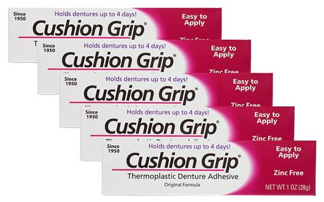 Cushion Grip Thermoplastic Denture Adhesive 1 Oz Pack Of 5 Makes