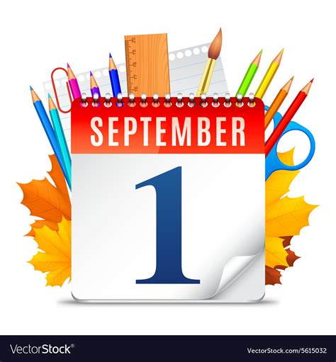 First September Calendar Royalty Free Vector Image