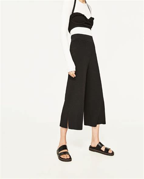Image 3 of CULOTTES WITH HEM SLITS from Zara | Culottes, Trousers, Zara