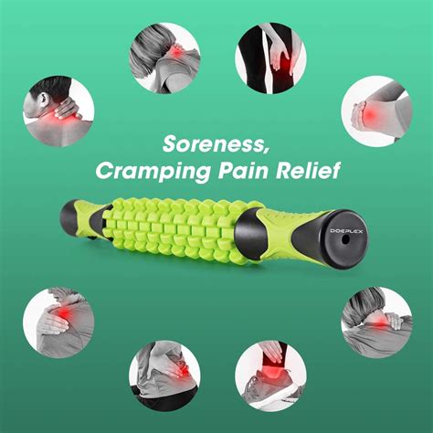 Doeplex Muscle Roller Massage Stick For Athletes 175 Inch Deep Tissue Massage Roller For