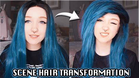 Scene Hair Transformation Tutorial 💇 Cutting And Styling An Emo Wig ☠️💙🖤 Ft Evahair Youtube