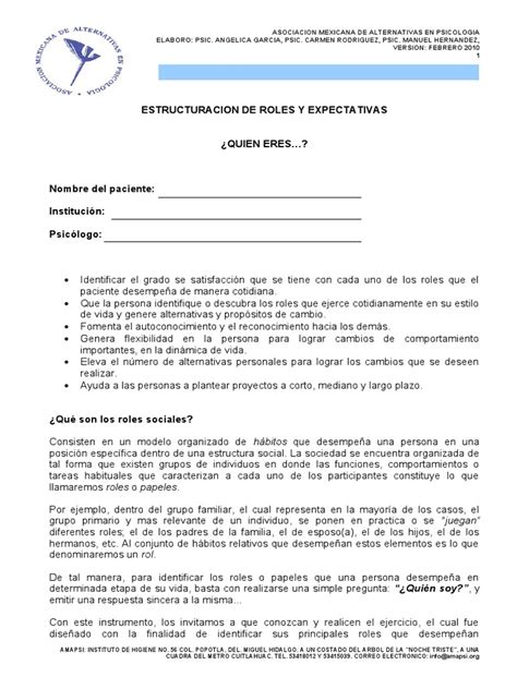 Estructuracion De Roles Y Expectativas 2010456 Pdf Sicología Cognición