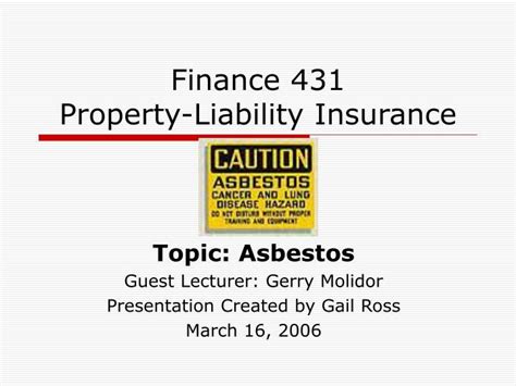 Ppt Finance 431 Property Liability Insurance Powerpoint Presentation