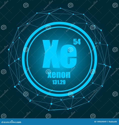 Xenon Chemical Element Symbol From Periodic Table Royalty Free Stock