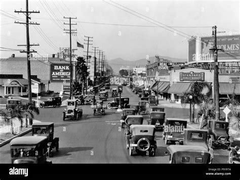 1920s 1924 View North On Western Avenue From Wilshire Boulevard Los
