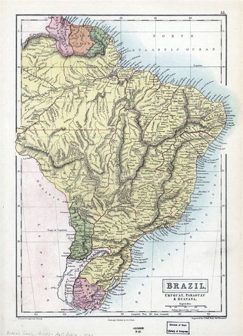 Large Detailed Old Political Map Of Brazil Uruguay Paraguay And