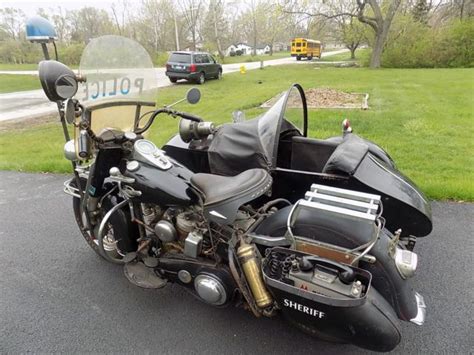 1960 Harley Police Motorcycle 100 Original With Sidecar For Sale