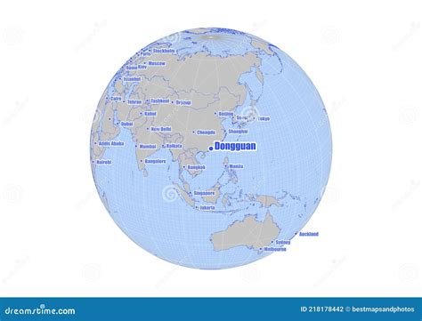 Map Showing Dongguanchina On The World Map Stock Illustration